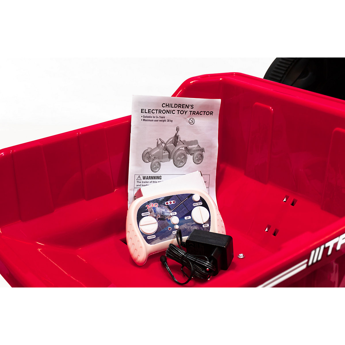 Kidcars Kinder Elektro Traktor 2X30W 12V 7Ah 2.4G RC inkl Anhänger grün