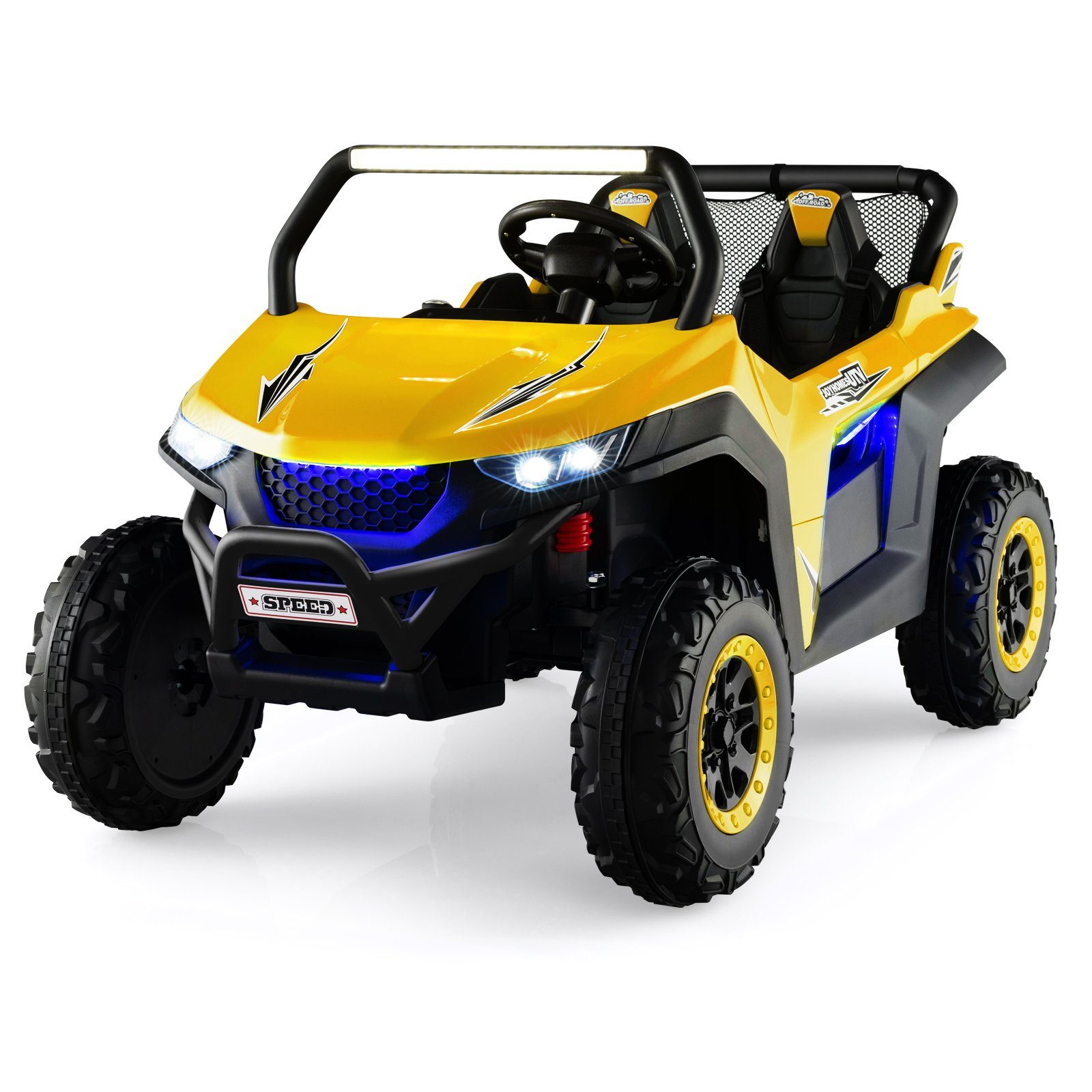 COSTWAY electric children's car 12V children's quad, 2 seats, 2-4 km/h