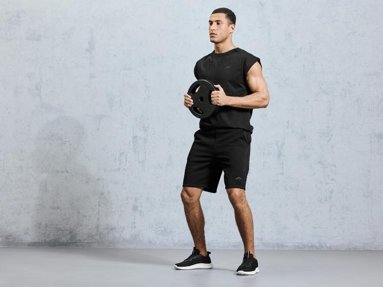 CRIVIT Herren Sweatshorts mit angerauter Innenseite und HeiQ Mint