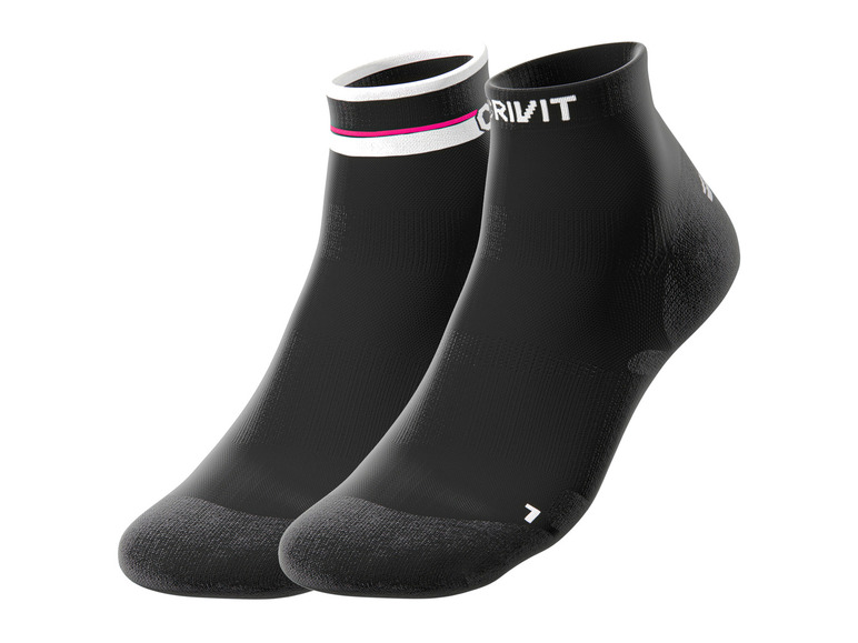 CRIVIT Damen Fahrradsocken, 2 Paar, mit SmartStep-Fußbett