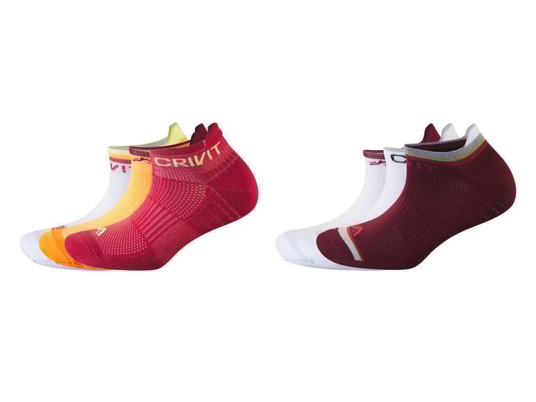 CRIVIT Damen Sport-Sneakersocken, 3 Paar, optimale Passform