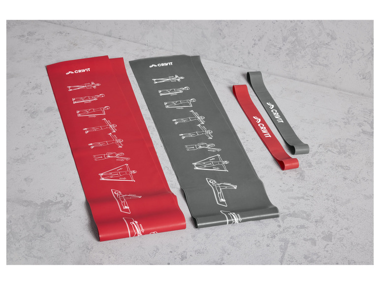 CRIVIT Fitnessbänder-Set, 4-teilig
