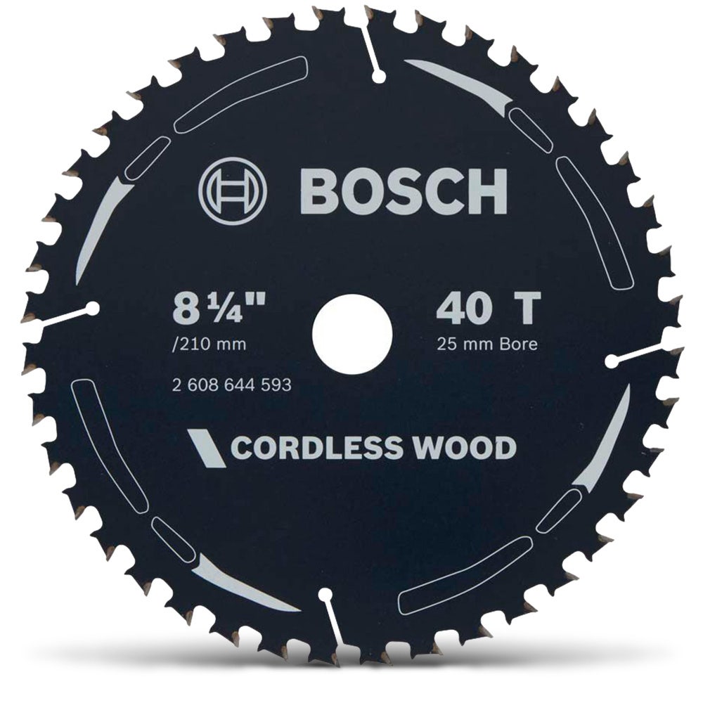BOSCH 210mm 40T TCT Circular Saw Blade for Wood Cutting - CORDLESS WOOD