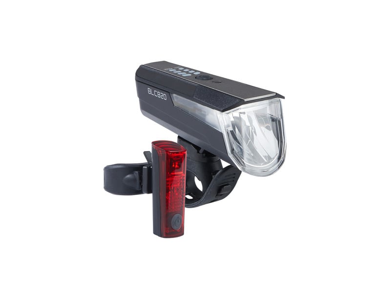 Büchel Fahrrad Akkuleuchten-Set »BLC 820«, LED-Akkurücklicht »Duo LED«