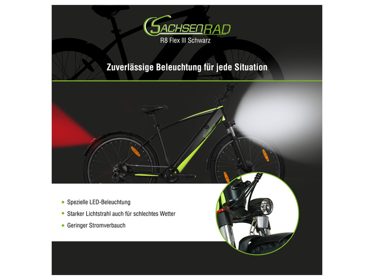 SachsenRad E-Bike Racing Mountainbike »R8 Flex III«, 27,5 Zoll