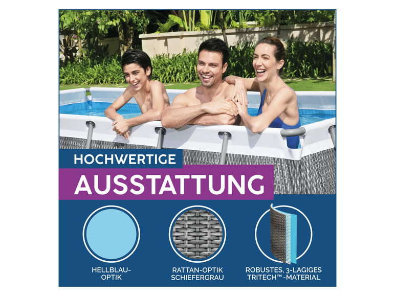 Bestway Power Steel™ Frame Pool Komplett-Set mit Filterpumpe, ca. L 549 x B 274 x L 122 cm