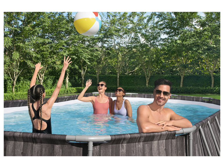 Bestway Power Steel™ Frame Pool Komplett-Set mit Filterpumpe, ca. L 610 x B 366 x H 122 cm