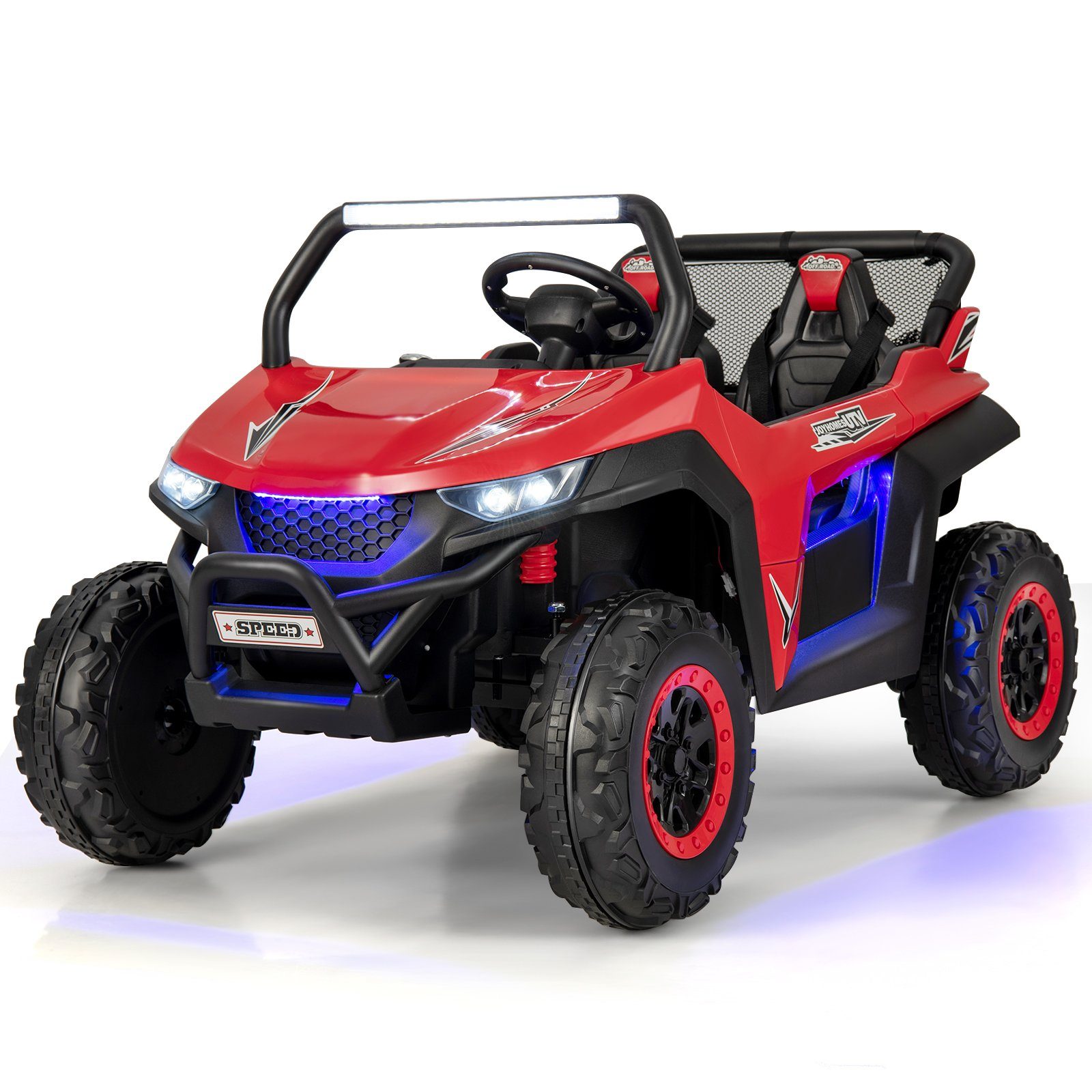 COSTWAY electric children's car 12V children's quad, 2 seats, 2-4 km/h