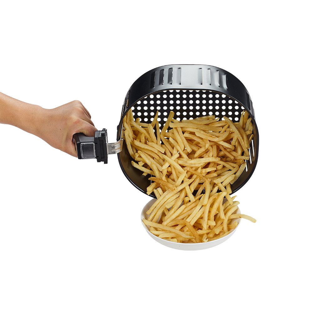 GoWISE USA 5.8-Quarts 8-in-1 Air Fryer XL with 6 Piece Accessory Set + 50 Recipes for your Air Fryer Book (Black)