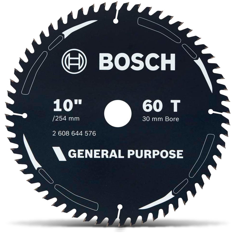 BOSCH 254mm 60T TCT Circular Saw Blade for Wood Cutting - GENERAL PURPOSE