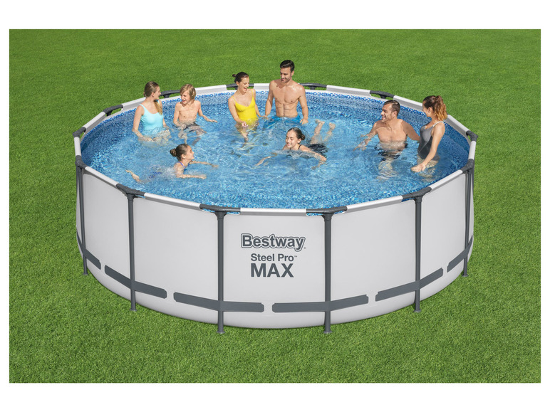 Bestway Steel Pro MAX™ Frame Pool Komplett-Set mit Filterpumpe, Ø 427 x 122 cm