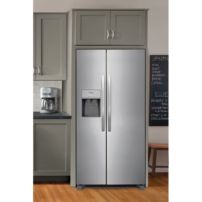 Frigidaire 25.6-cu ft Side-by-Side Refrigerator with Ice Maker (Fingerprint Resistant Stainless Steel) ENERGY STAR