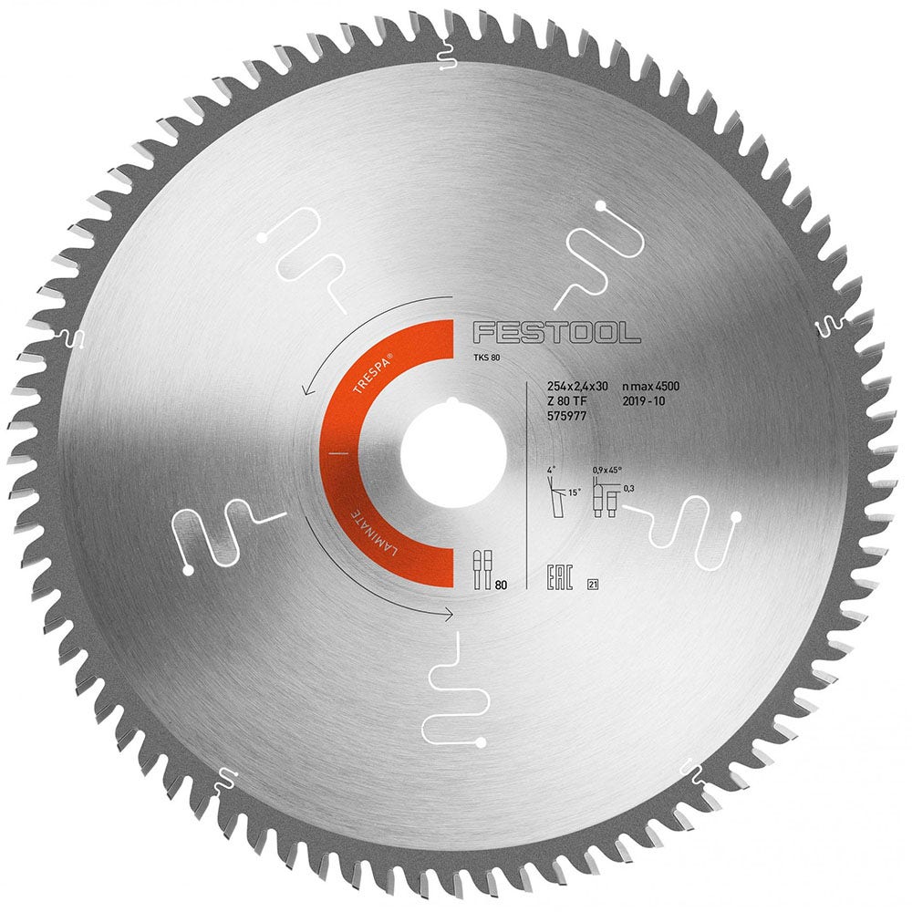 FESTOOL 80 Tooth Laminate Saw Blade for TKS 80 575977