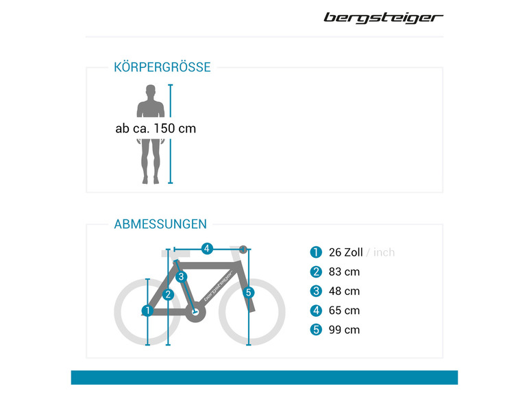 Bergsteiger Mountainbike »Makalu«, 26 Zoll