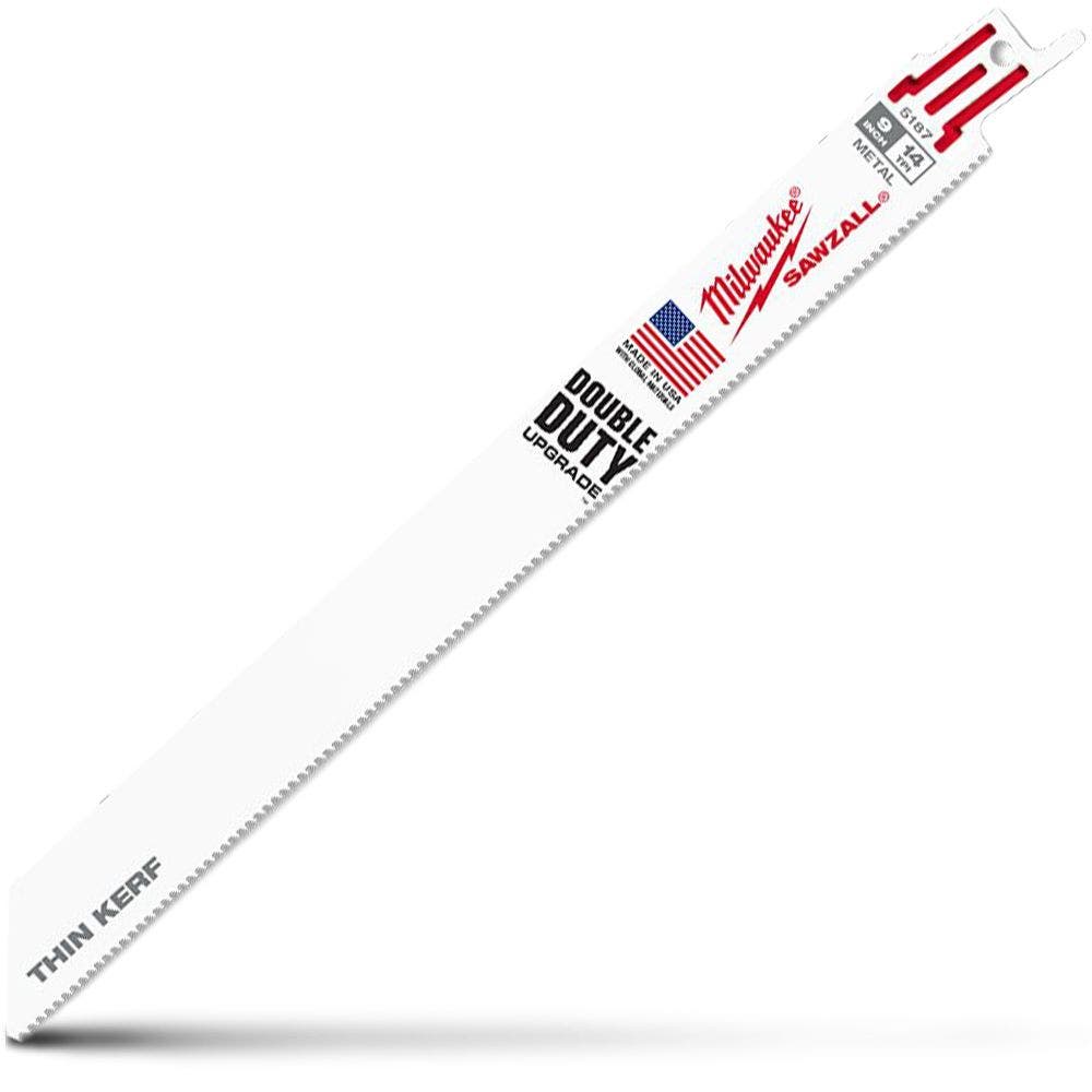 MILWAUKEE 230mm 14TPI Bi-Metal Reciprocating Saw Blade for Metal Cutting - THIN KERF - 5 Piece 48005187