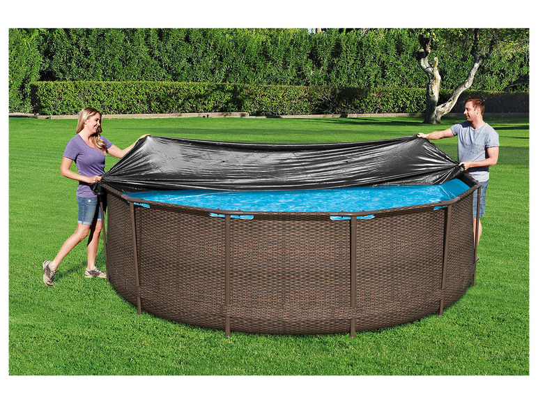 Bestway PVC-Abdeckplane, schwarz, für runde Pools