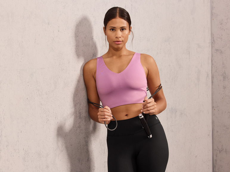 CRIVIT Damen Sportbustier, Light Level, mit herausnehmbaren Pads