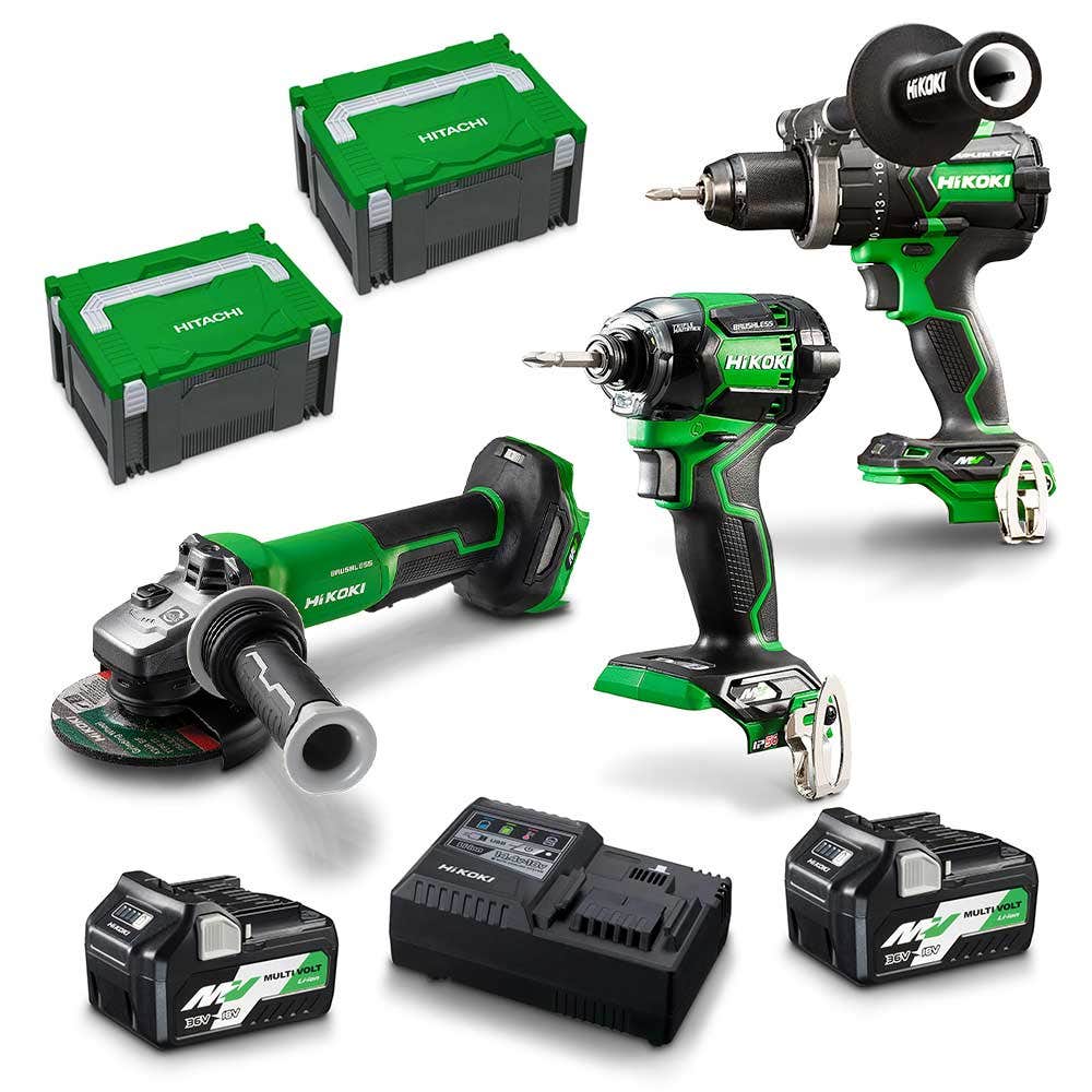 HiKOKI 36V Brushless 3 Piece 2 x 2.5/5.0Ah Combo Kit KC36DDBL3(HRZ)