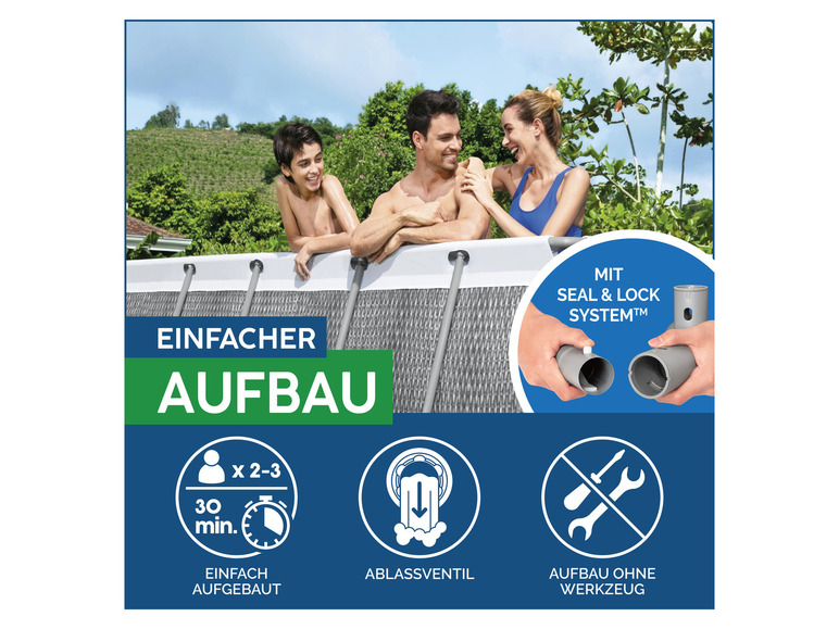 Bestway Power Steel™ Frame Pool Komplett-Set mit Filterpumpe, ca. L 549 x B 274 x L 122 cm