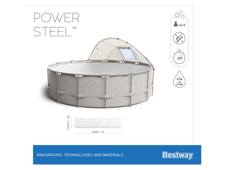 Bestway Bestway Power Steel 396x107cm Pool mit Filterpumpe