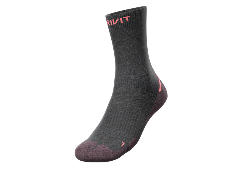 CRIVIT Damen Outdoorsocken, 2 Paar, mit SmartStep-Fußbett