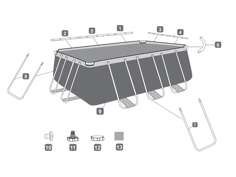 Bestway Power Steel™ Frame Pool Komplett-Set mit Filterpumpe, ca. L 412 x B 201 x L 122 cm