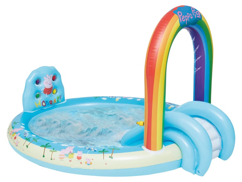 Peppa Pig Playpool, mit Rutsche, Regenbogensprinkler und Spielelementen
