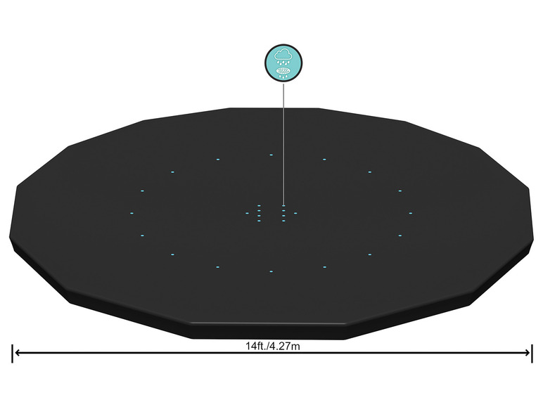 Bestway PVC-Abdeckplane, schwarz, für runde Pools