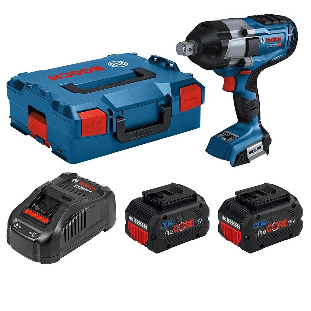 BOSCH 18V Brushless 2 x 8.0Ah 3/4" Impact Wrench Kit 0615990M67