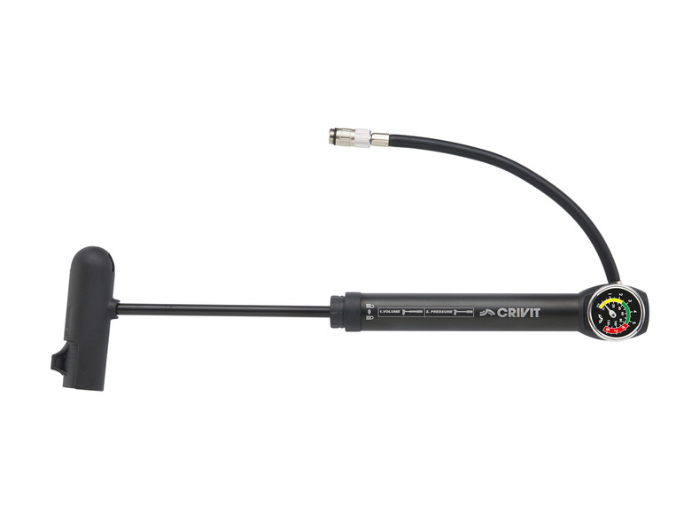 CRIVIT Fahrrad Multifunktionstool / Untersatteltasche mit Werkzeug / Minipumpe mit Manometer