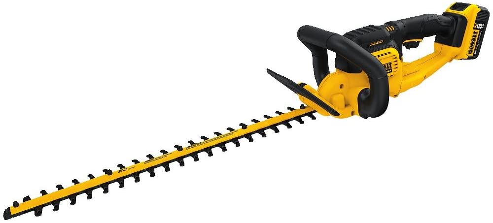 DEWALT 20V MAX CORDLESS HEDGE TRIMMER, 5.0 AH, 22-INCH (DCHT820P1)