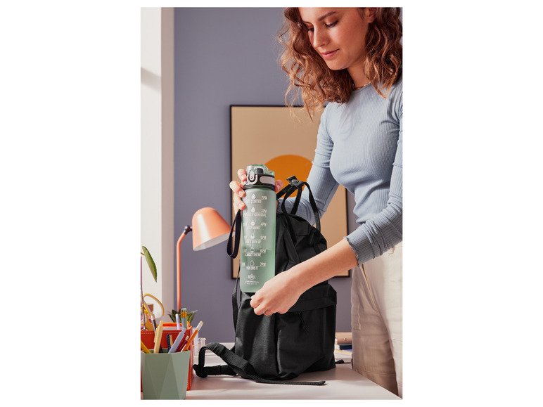 LIVARNO home Trinkflasche mit praktischer Trageschlaufe, 1 l