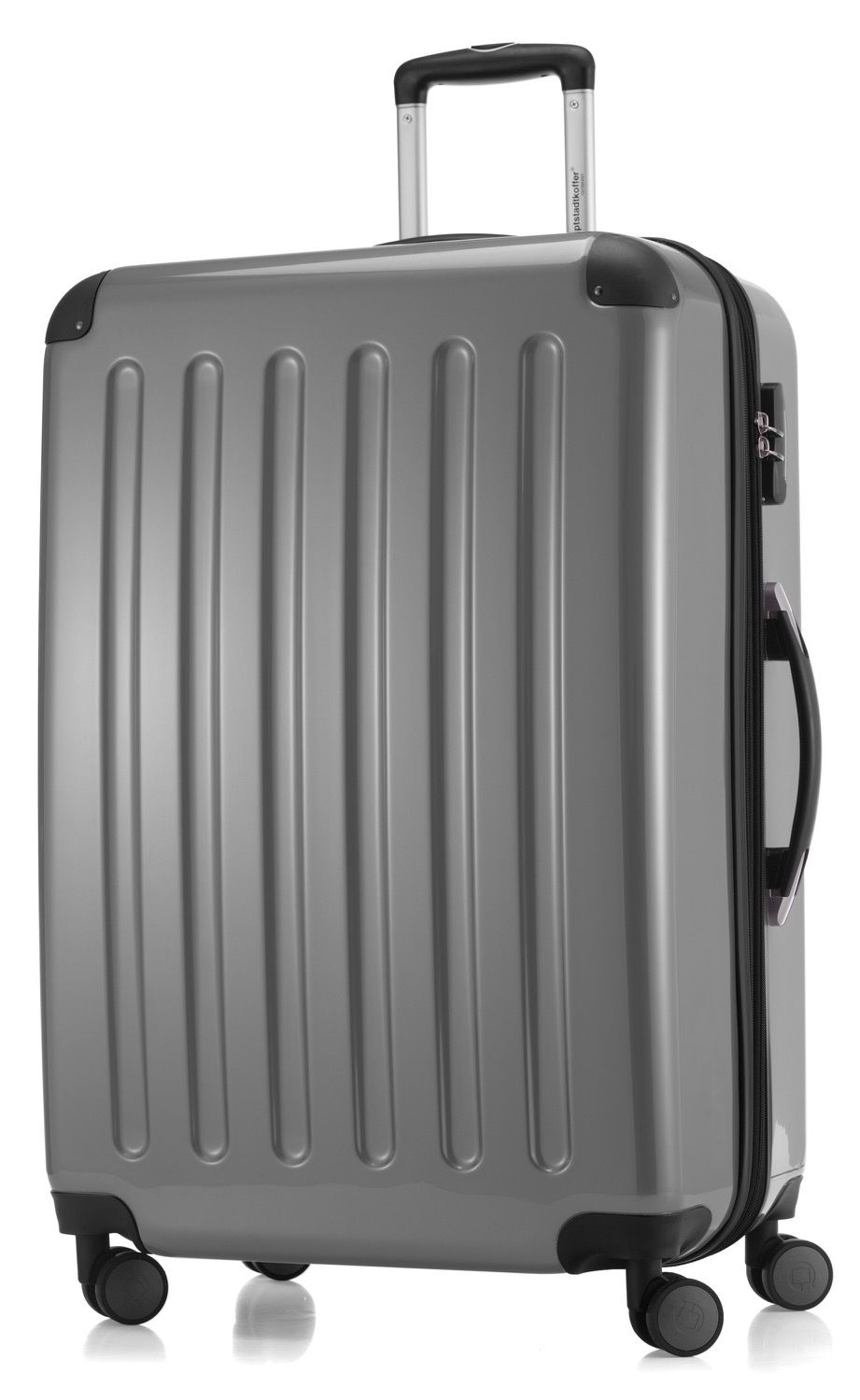 Alex - suitcase hard shell glossy black, 75 cm, 119 litres