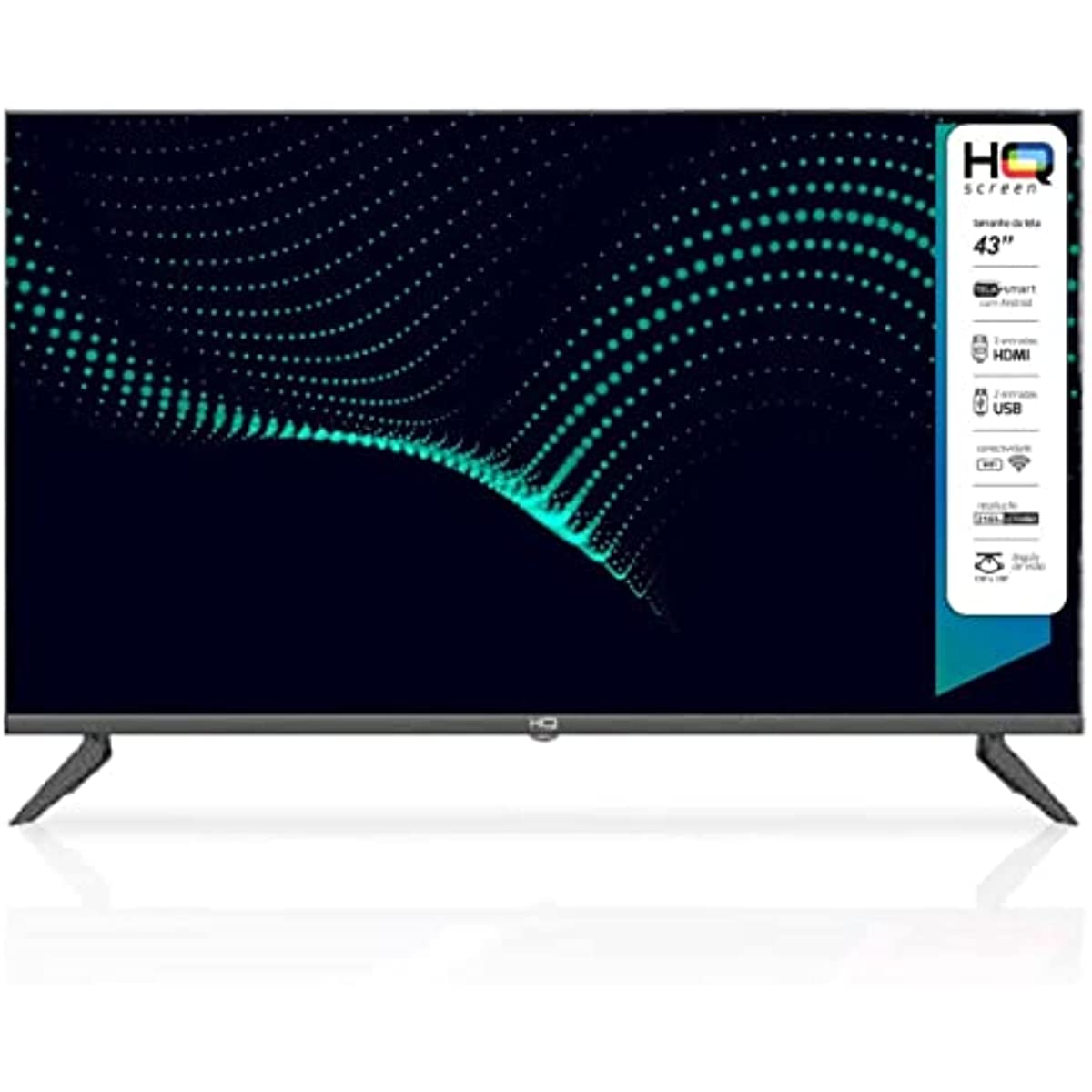 Smart TV 43' Full HD, HDR, tela sem bordas, Android 11, design Slim HQ KDE43GR315LN