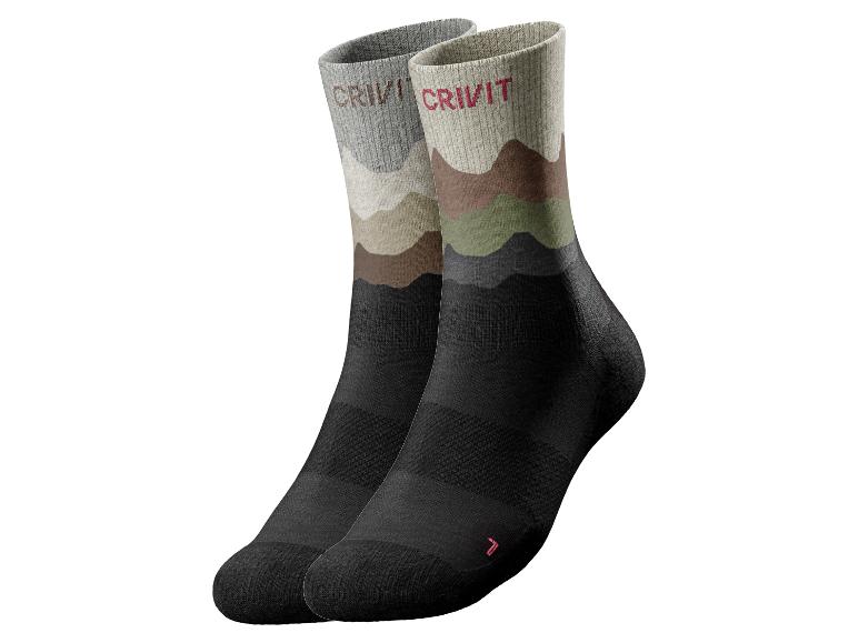 CRIVIT Damen Outdoorsocken, 2 Paar, optimale Passform