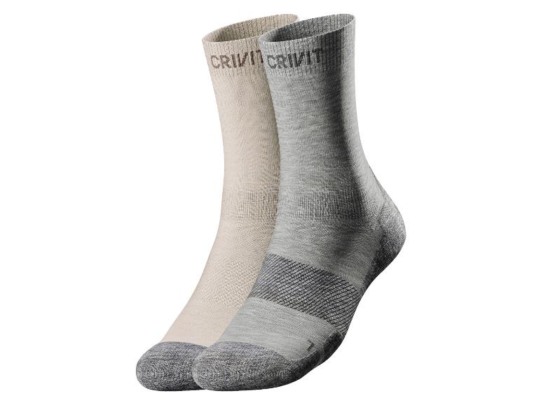 CRIVIT Damen Outdoorsocken, 2 Paar, optimale Passform