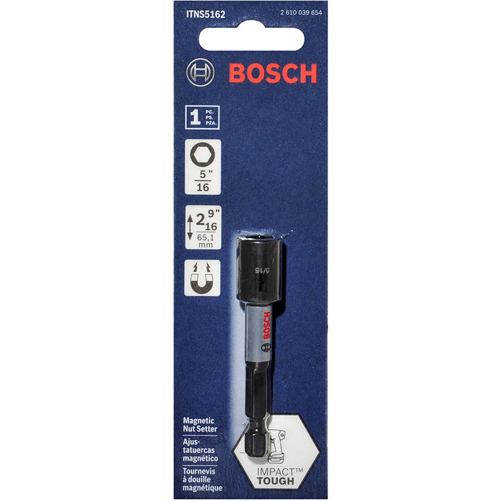 BOSCH 5/16inch x 65mm Magnetic Power Nutsetter - IMPACT TOUGH