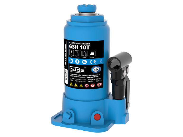 Güde Stempelwagenheber »GSH«, mit 3-teiligem Pumphebel