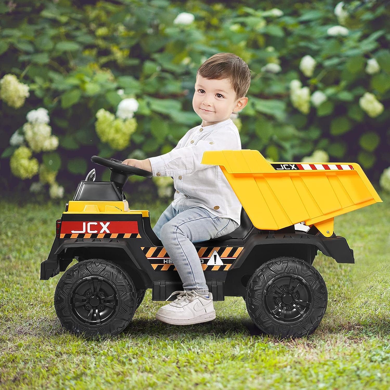 KOMFOTTEU electric children's car children's tipper, for children aged 3-8 years