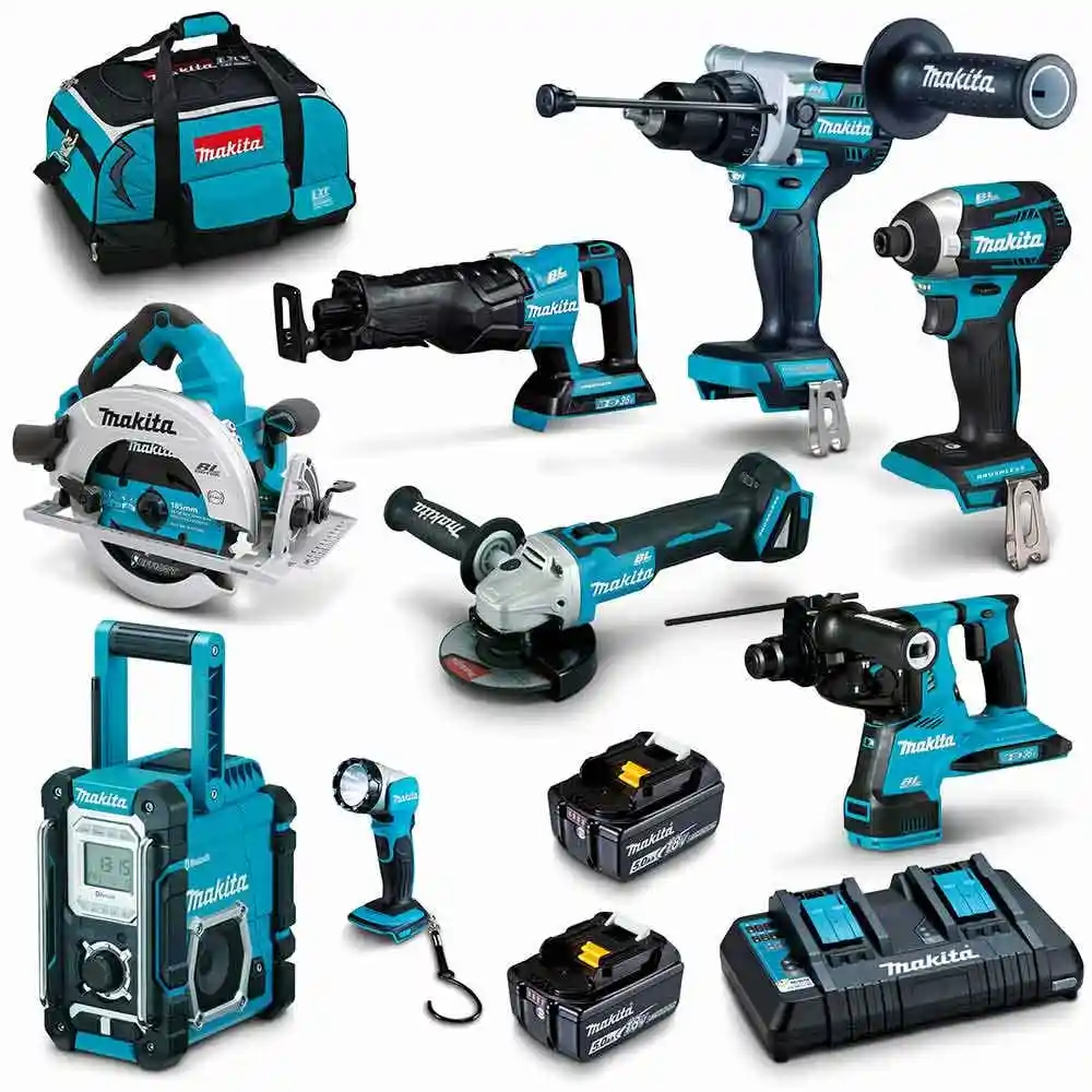 Makita 18V Brushless 8-Piece 2 X 5.0AH Combo Kit DLX8039TX1 SKU..176551 MPN DLX8039TX1
