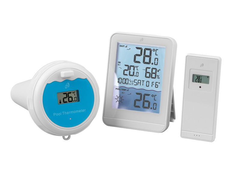 AURIOL® Funk-Temperaturstation, mit Außen- und Pool-Sensor