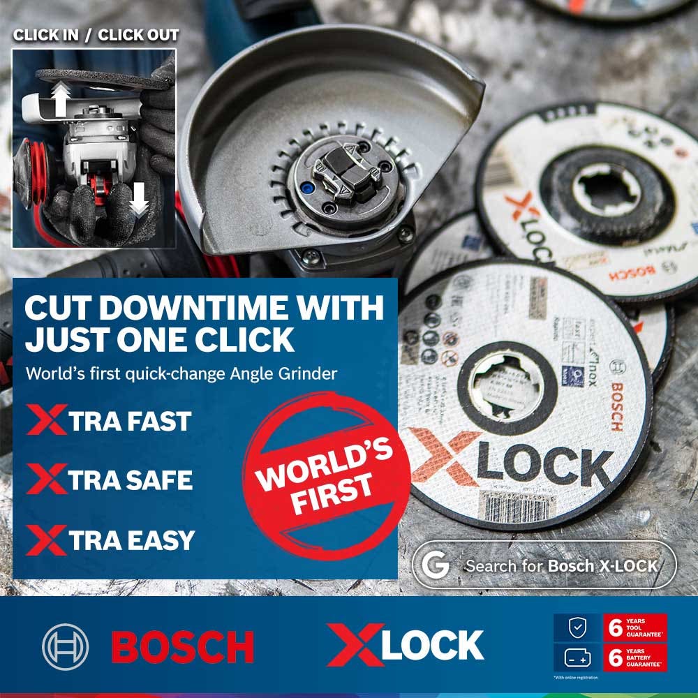BOSCH X-LOCK™ 1400W 125mm Angle Grinder GWX 14-125 06017B7042