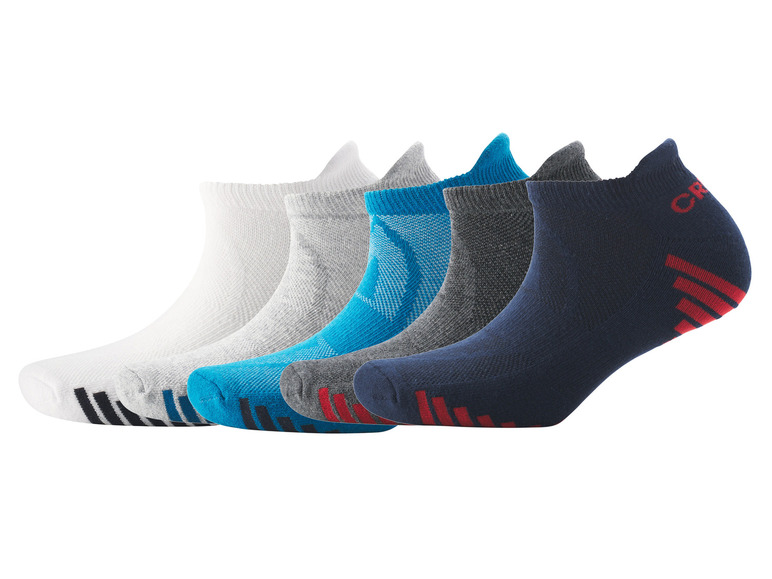 CRIVIT Herren Funktions-Sneakersocken, 5 Paar, mit Bio-Baumwolle