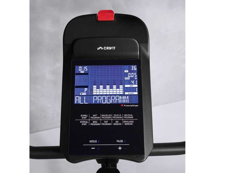 CRIVIT Ergometer, Connected Training, 16 Programme