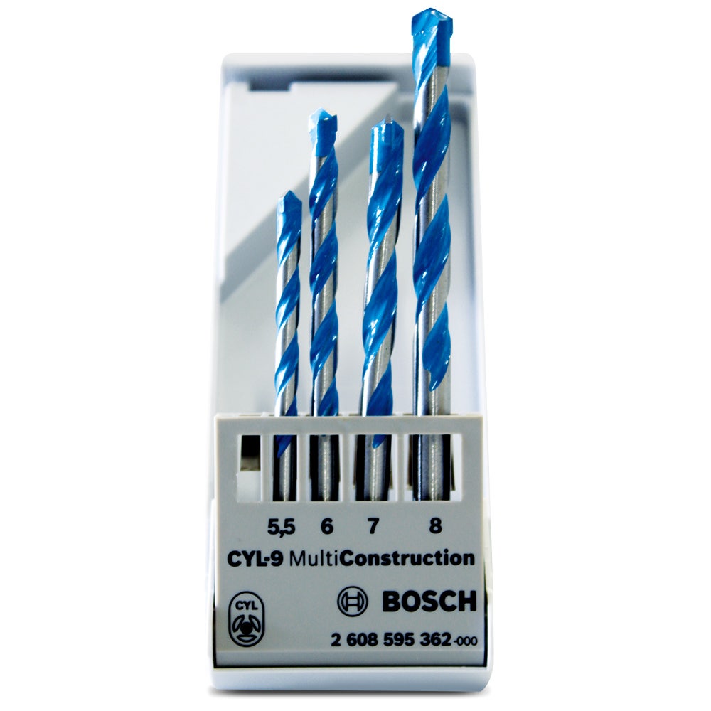 BOSCH 5.5-8mm TCT Multi-Purpose Drill Set - MULTICONSTRUCTION - 4 Piece
