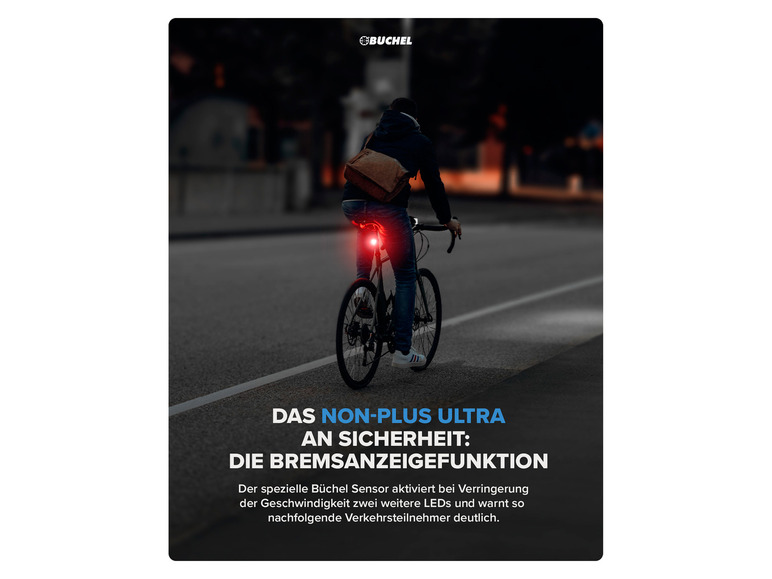 Büchel LED-Akku-Rücklicht »Micro Lens«, Lithium-Ionen Akku