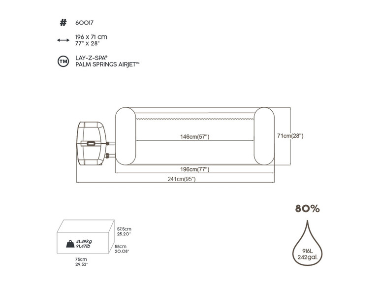 Bestway LAY-Z-SPA Whirlpool »Palm Springs« AirJet™ Ø 196 x 71 cm, rund