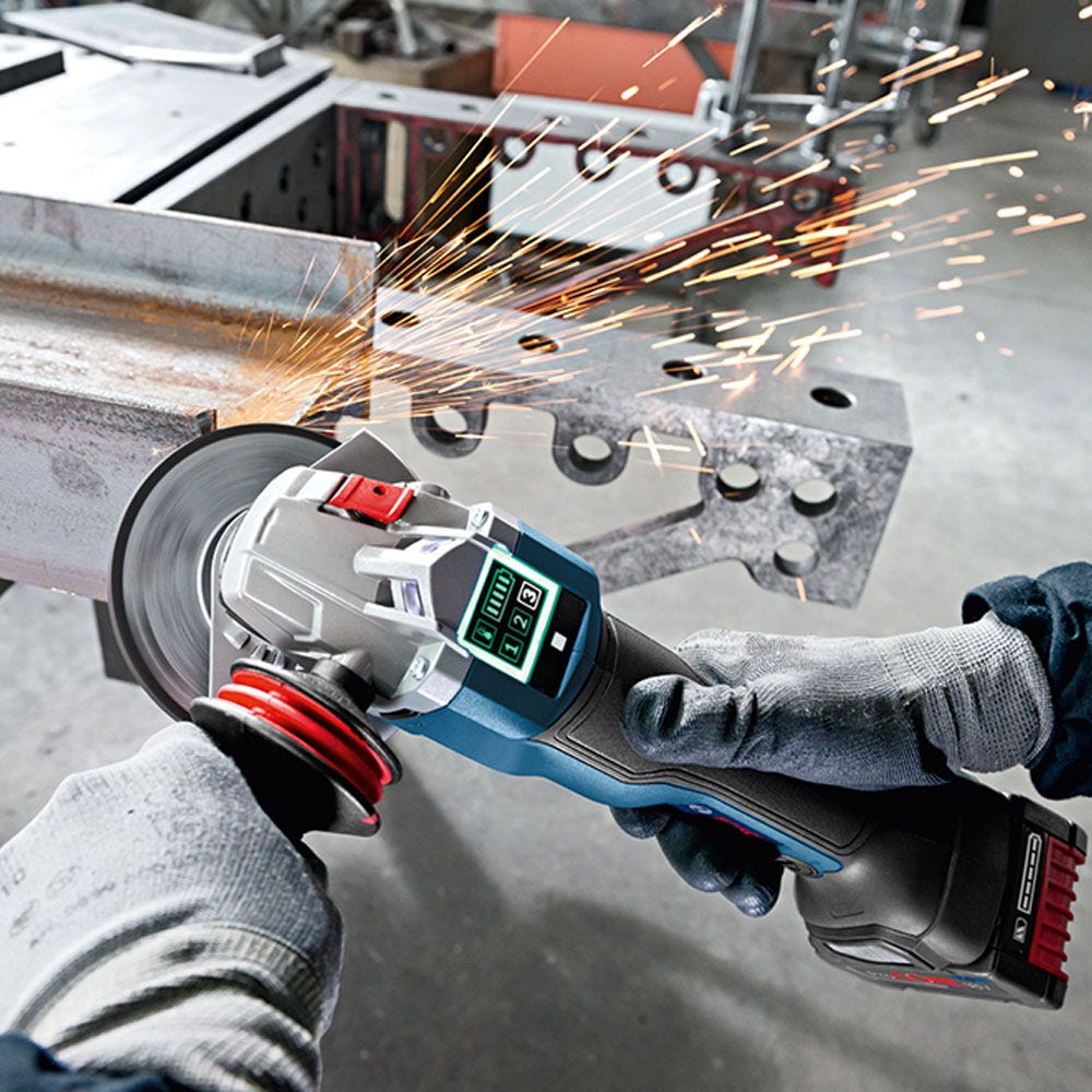 BOSCH 18V Brushless 125mm Paddle Switch Angle Grinder w. Case Skin GWS 18V-10 PSC 06019G3F0B