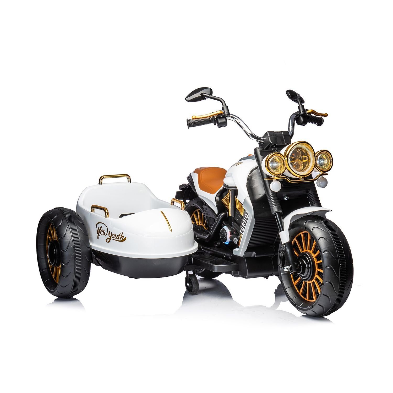 Chipolino electric children's motorcycle Children's electric motorcycle DUO, load capacity 50 kg, TRON, sidecar, music function, for 2 children