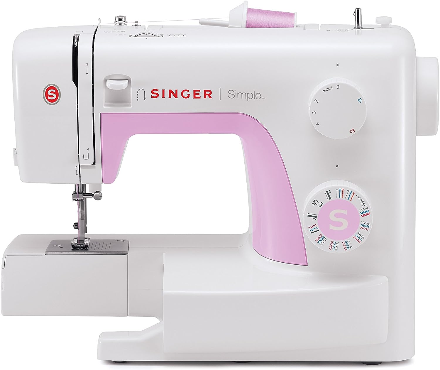 Singer Simple 3223 Sewing Machine, Pink/White